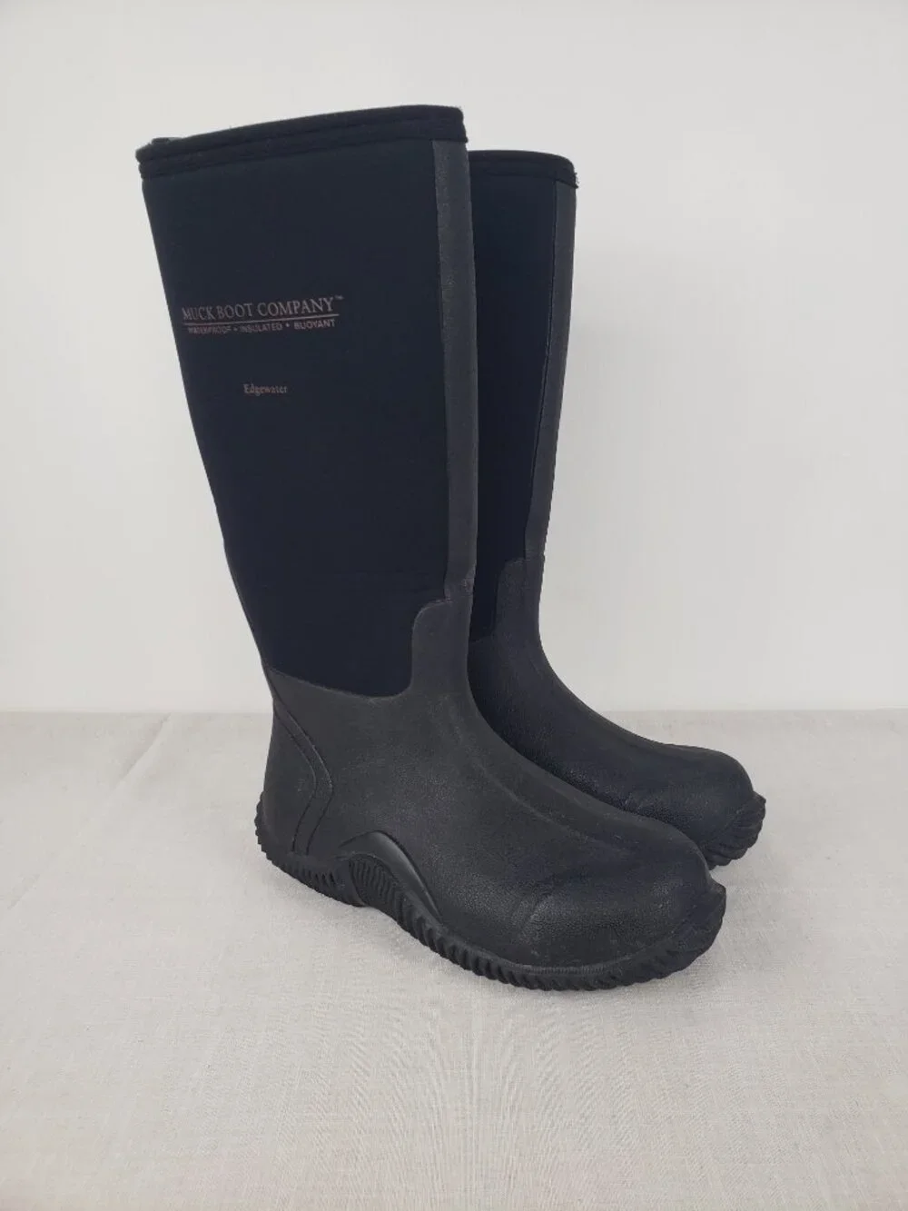 Muck Boot Company Edgewater Tall Boots Black Utility Unisex Womens 5/5.5